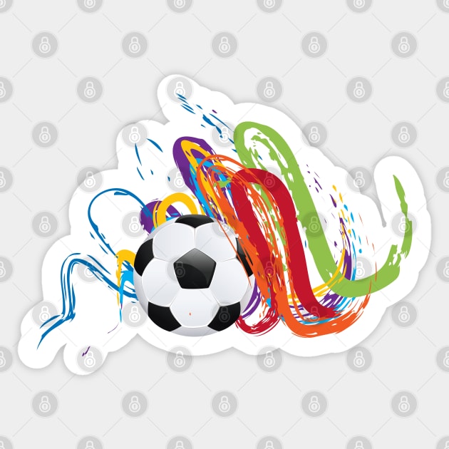 Soccer ball grunge strokes Sticker by AnnArtshock